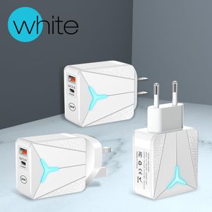 Chargeur USB 30W PD20W Charge rapide 3.0 QC 3.0 adaptateur de chargeur de téléphone mural de Charge rapide pour Xiaomi Samsung Huawei
