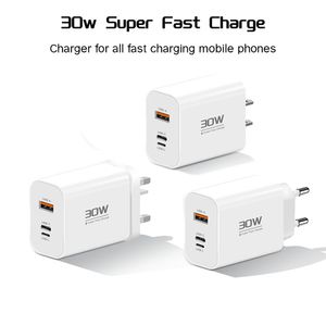 Chargeur USB 30W QC3.0 PD3.0 Type C PD, charge rapide, 3 Ports, pour téléphone OPPO VIVO Xiaomi Samsung