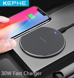 Chargeur sans fil 30W pour iPhone 11 Xs Max X XR 8 Plus 30W, tapis de charge rapide pour Ulefone Doogee Samsung Note 9 Note 8 S10 Plus6558575