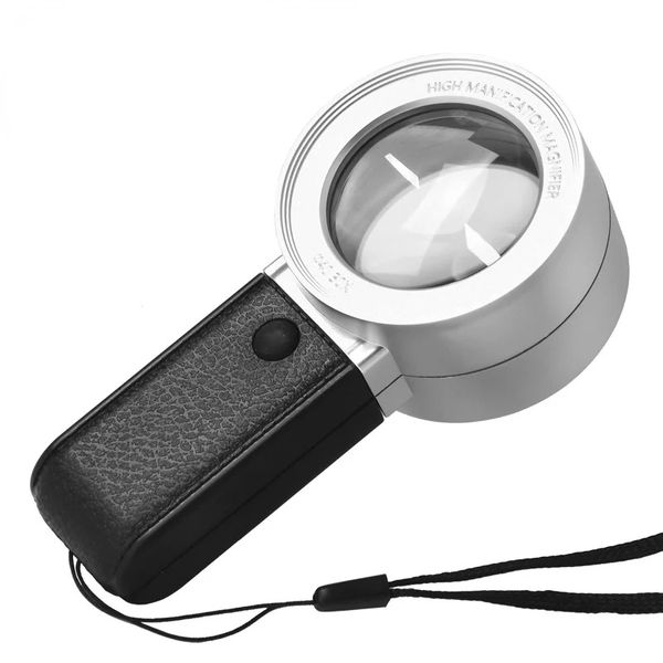 30x loupe professionnelle avec lumière LED Double llayer optique en verre optique Loupe Handheld Loup Magifier pour la lecture de bijoux