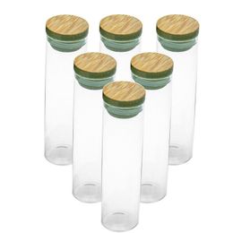 Bouteille en verre avec bouchon en bambou, 30x100mm, 50ml, bocaux à haute teneur en Borosilicate, bonbons Glycyrrhiza, flacons scellés de qualité alimentaire, Xabii