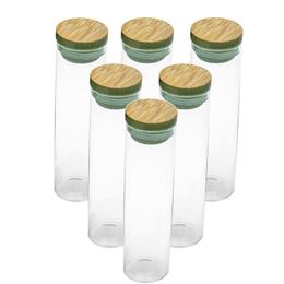 Bouteille en verre de 30x100 mm 50 ml avec capuchon en bambou haut borosilicate pots bambou glycyrrhiza bonbons de qualité alimentaire fxlhi