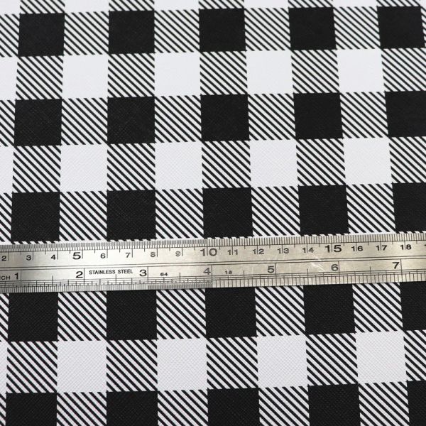 30x132cm rouleau noir Stripe Stripe Faux Colored Bird Plaid Match Tissu en cuir pour arc
