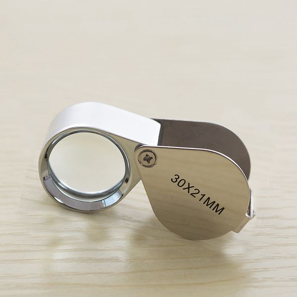 30X21MM Bijoux Loupe Loupe Portable À Main Bijou Loupe Métal Pliant Diamant Loupe Livraison Gratuite WB1231