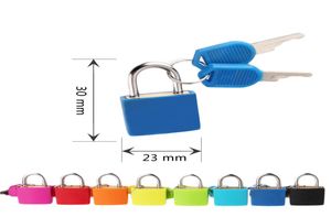 30x23 mm Small Mini Strong Metal Callenge de voyage Version de voyage Lock Book Lock avec 2 touches Sécurité Préparement de bagages Décoration 8 couleurs D5305219