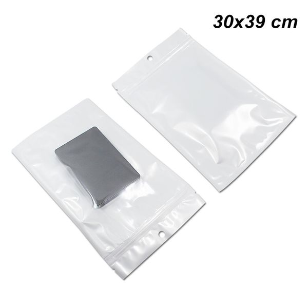 30x39cm translucide trou suspendu coque de téléphone paquet de stockage pochettes fermeture à glissière poly plastique auto-scellé fermeture éclair sac d'emballage de stockage suspendu