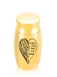 30x40mm ange wings aluminium alliage crémation cendres urn keepsakemini pendant commémoratif funnal cendres urne avec joli paquet sac2083014