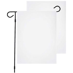 30 * 45 cm Banderas de jardín de sublimación en blanco 100% poliéster 3 capas Banderas de pancartas blancas Triple capa con sombreado negro Coth Transferencia de calor Lados dobles Impresión de pancartas