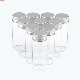 30x80mm 40 ml Botella de vidrio Tapa de tornillo de aluminio Vacío Claro Regalo Sabor Comida Té Regaliz Caramelo Azafrán Botellas Frascos 24 piezas Alta calidad Vjiu