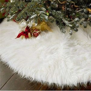 Décoration de jupe en peluche d'arbre de Noël de 31/48 pouces pour les décorations de jupe d'arbre de Noël en fausse fourrure de fête de Noël joyeux