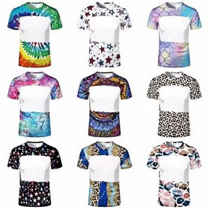 31 Patrones camiseta de hombre Favor Sublimación Leopardo en blanco Camisas blanqueadas Transferencia de calor Camisetas de poliéster impresas para adultos y niños 918