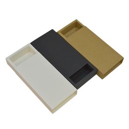 310 pièces glisser Kraft tiroir coulissant boîte marron noir taille personnalisée bricolage cadeau emballage papier chocolat boîtes 220706
