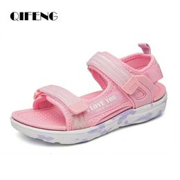 312 Girls Sandales Enfants Enfants d'été Light Fashion Beach Chaussures Sandales extérieures Cartoon Clogs Pink Sandalias Purple Slipper 240511