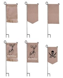 3146cm Bland Burlap Garden drapeau bricolage Jute Ruffles Chard en lin Placin House House Decoration Portable Banner 3 Styles7005425