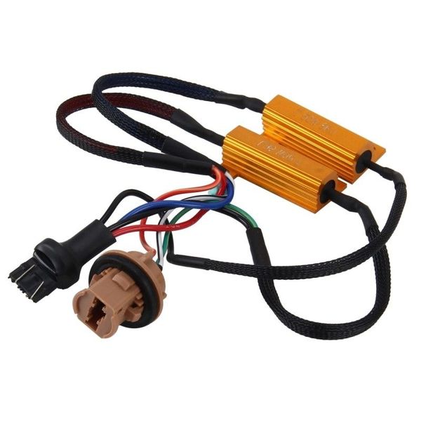 3157 7443 50W 6ohm Fusible dorado Bombillas LED Niebla Señal de freno Resistencia de carga Cableado Canbus Sin error Fijación libre Flash Parpadeo Hypers