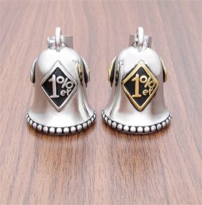 316 Biker Retro Antique en acier inoxydable Numéro 1% ER Collier de cloche Skull Pendants Punk Gothic Diamond Diamant Men's Women's Bike Club Charms Silver Skeleton Jewelry