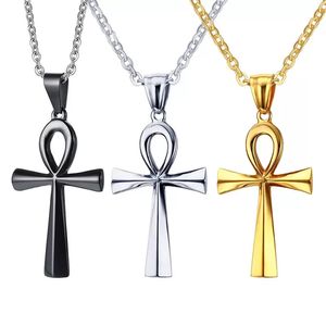 316 Rvs Hanger Fashion Africa Agypt Oude Egyptische kracht van het leven Cross Religieuze ketting Koptisch Het symbool Ankh Hangers