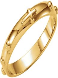 316 roestvrij staal religieuze anillo rozenkrans ring goud zilver elegant stijlvol katholieke kruisbeeld biddende spinner rozenscharingen sieraden wi8404446