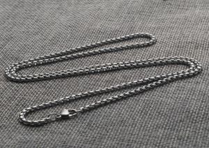 Collier de perles carrées en acier inoxydable 316, bijoux en acier titane avec chaîne m chaîne épaisse, accessoires de bricolage pour hommes 57193578401952