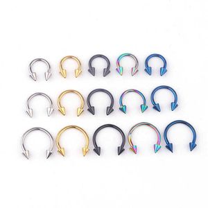 316l Médico de acero inoxidable cónico en forma de C Anillo de herradura Nasal Septum Oreja Nariz Labio Anillo Acero, Negro Multicolor Oro Azul Cuerpo Piercing Joyería al por mayor