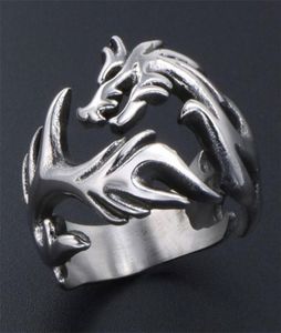 316L roestvrijstalen Dragon Ring Men Vintage hoogwaardige Chinese stijl Fashion Jewelry Party Gift Classic 1263445870