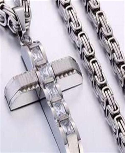 316l en acier inoxydable Juif Jewlery Byzantine Box Link Chain Collier Pendants pour hommes Femmes Hip Hop Accessoires K35907453437