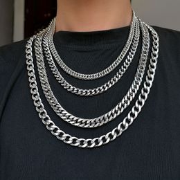 316L roestvrij staal hiphop mode grote super dikke link ketting brede mannen nk cuba rock punk gothic zilver 18 k gouden ketting sieraden 3mm tot 12 mm breedte