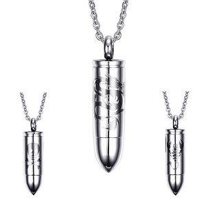 Bijoux en acier inoxydable 316L, cendres de crémation, pendentifs de balles commémoratives, collier pour hommes et femmes, souvenir ouvrable, mis dans du parfum ou des notes d'amour