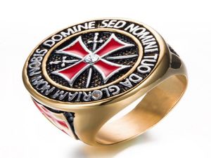 316l en acier inoxydable Knight Templar Men039s Ring Christian Ring Jewelry Chrismas Gift Taille 7141341353