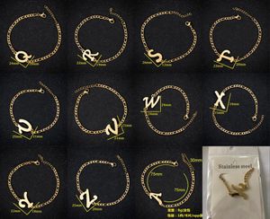 316L roestvrijstalen brief armband goud zilver initiële letter armbanden a-z voor mannen vrouwen waar Prijs