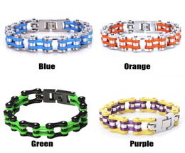 316L Bracelet en acier inoxydable Bracelet Electroplated Bicycle Motorcycle Hip Hop Punk Punk Cool Moto Link Chain Boys Chandle de bracelet 16cm 219454702