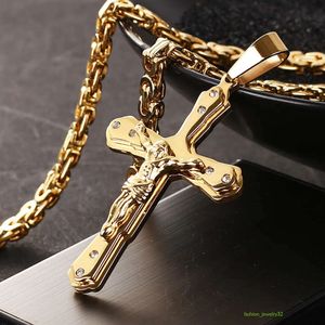 316L HOMMES ACTEUR INOXDUBLE HOP HOP JEUILLE LIEN BOIRE BYZANTINE Collier Cross