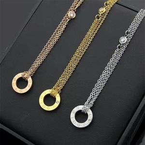 316L Rvs Plating 18 K Gouden Diamanten Hanger Ketting Mode Liefde Ketting voor Vrouwen Nieuwe Designer Jewelry242x