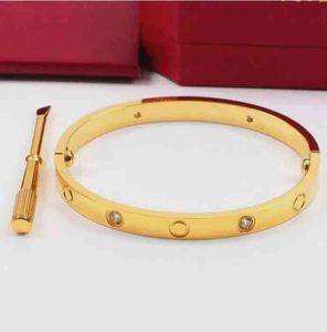 316L stainls staal liefde armband sier rose gouden schroevendraaier armband voor vrouwen en mannen paar sieraden met doos set