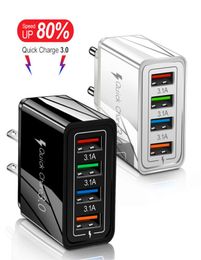 Chargeur mural 31A 4USB, charge rapide, pour Iphone, Samsung, téléphone, tablette, adaptateur 9041389