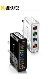 31A Snelle Power Adapter USB Lader 4USB Poorten Adaptieve Muur QC30 Snel Opladen Reizen universele EU US Plug opp pack6934208