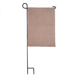 31 cm x 46 cm bricolage blanc toile de jute jardin drapeau Jute volants lin cour suspendu drapeau maison décoration Portable bannière