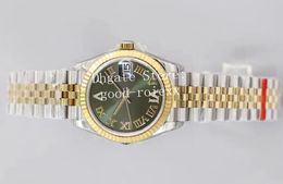 31 mm gris vert diamant Rome cadran dames montres automatique Cal.2688 Eta montre jubilé bracelet EWF Ladys 278273 or jaune femmes EW montres-bracelets lumineuses