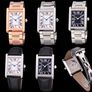 31 mm de reloj cuadrado para hombres Relojes de acero de cuero mecánico Auttomatic Watches Sport Wating Wristwatch304t