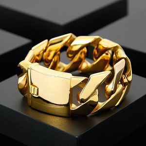 31 mm brede zware grote enorme Miami Cubaanse schakelarmband roestvrij staal vergulde schakelketting heren dames jongens armband hiphop straatkostuum