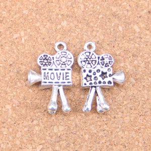 31 STKS Antiek Zilver Brons Geplateerd Movie Camera Projector Charms Hanger DIY Ketting Armband Bangle Bevindingen 25 * 17mm