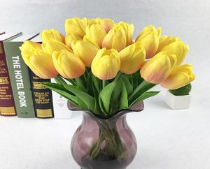 31pcslot fausses fleurs tulipes fleurs artificielles bou bouquet artificiel de vraies fleurs tactiles artificielles pour décoration domestique c181126017450960