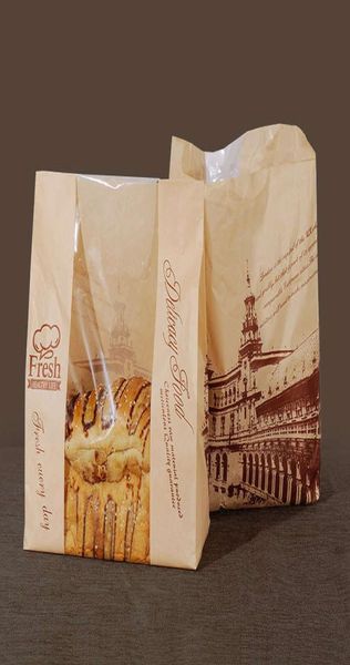 Sacs à pain en papier kraft 31x21x9 cm avec fenêtre sacs en papier de cuisson bricolage gâteau aux biscuits sac de pain grillé emballage de pain pour boulangerie tour de Londres 5217794