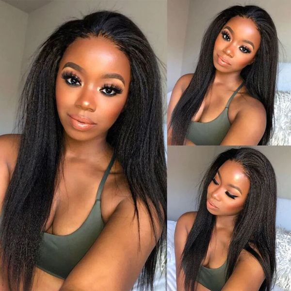 32 34 36 38 40 pouces Kinky Straight Bundles Brésiliens Remy Hair Weave Bundles 3/4 Pcs Yaki Straight Natural Black Human Hair