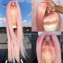 32 34 pouces de long Pink Bone Lace Lace front perruque humaine Black Women's Synthetic Fermé Wig 13 * 4 Human Hair Set Cosplay