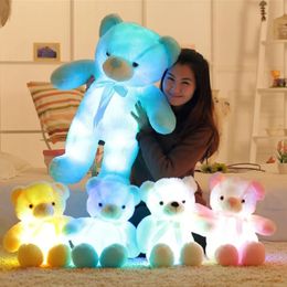 32-75 cm ours en peluche LED créatif lumineux rempli de jouets en peluche animale coloré
