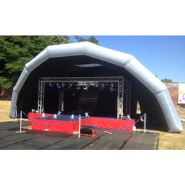 Carpa inflable gris grande de 32,8 pies con techo de aire para escenario, carpa gigante para actuación