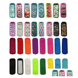 32 couleurs Antizing Popsicles Sacs Outils Porte-clés Zer Icy Pole Porte-Popsicles Réutilisable Néoprène Insation Ice Pop Manches Sac Pour Enfants Dhlkz