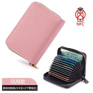 32 couleurs Nouveau porte-carte d'orgue classique Multi-carte à glissière à glissière Small Clutch Pu Money Sac Portefeuille de cartes pour hommes et femmes