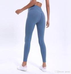 32 Pantalones de yoga de cintura alta para mujer Leggings de gimnasio para tobillo Deporte Fitness Medias de entrenamiento con bolsillo oculto Entrenamiento Yoga Legging deportivo2121095